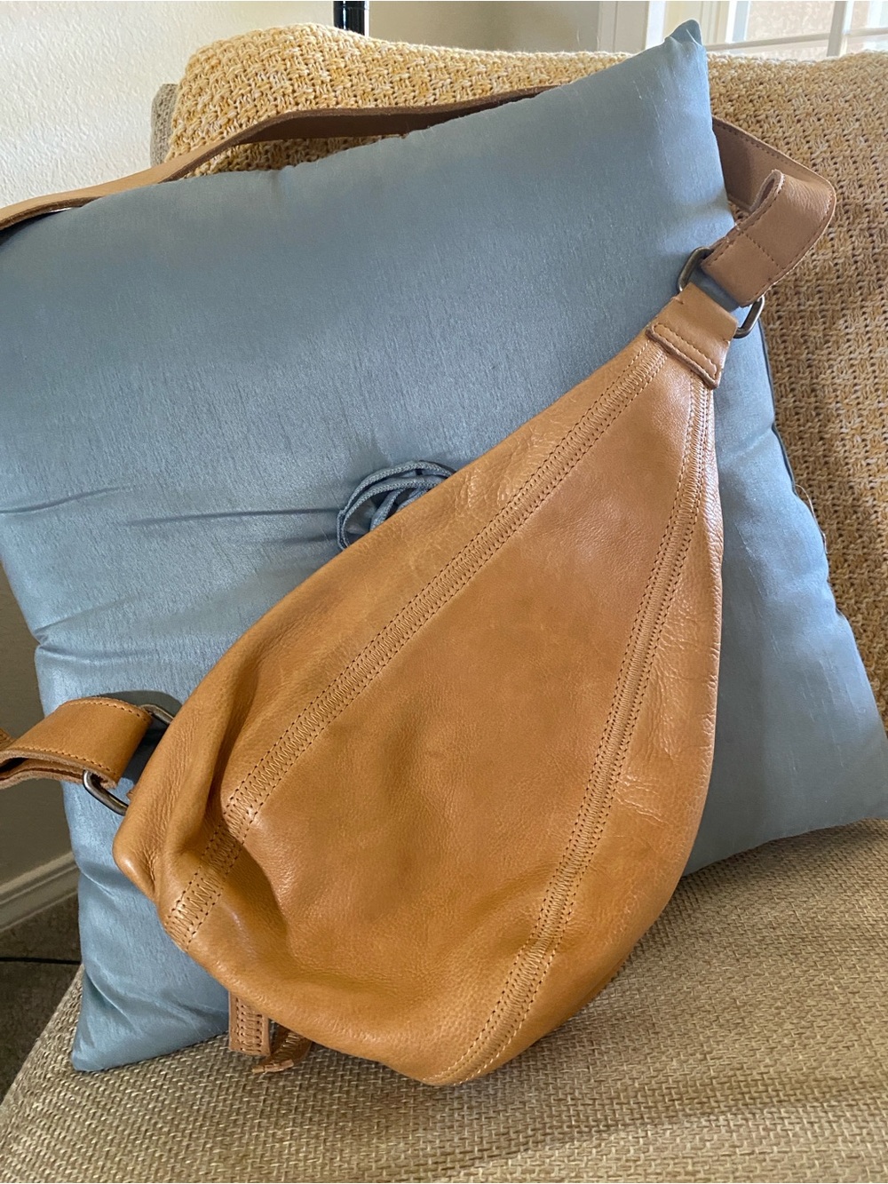latico tan leather crossbody sling bag